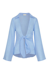 Grenada Tunic - Sky Crinkle Linen — packshot