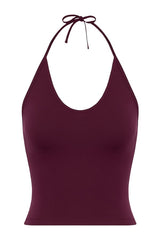 Halter Tie Tank | Deep Berry — packshot