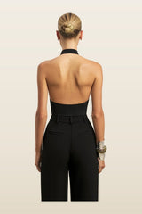 High Neck Halter Bodysuit — model back