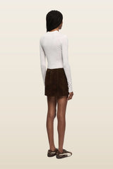 Hunter Suede Mini Skirt — model back