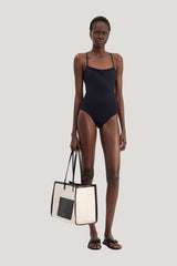 ITAK LDS Criss-crossing straps swimsuit — model front