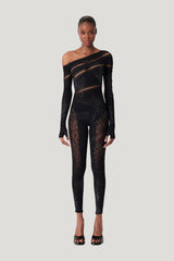 Ivy Long Rhinestone Jumpsuit — model front