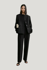 Jacquard cotton jacket — model front