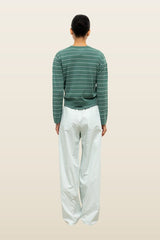 James Stripe Classic Crew — model back
