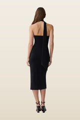 Jemma One Shoulder Tie Midi Dress — model back