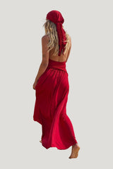 Jersey Open Back Maxi Dress — model front