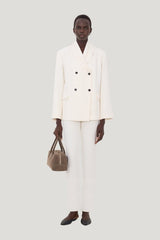 JIHA Shawl collar jacket — model front
