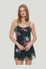 Josie Floral Mini Dress - Bouquet — model side