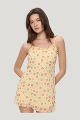 Josie Floral Mini Dress - Sparklers — model side