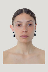Kamma Earrings by Corali - Onyx — model side
