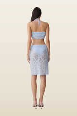 Kiara Pearl Beaded Midi Skirt — model back