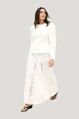Lace Detail Maxi Skirt — model front