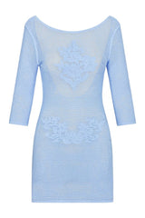 Le Jardin Crochet Mini Dress - Blue Jay — packshot