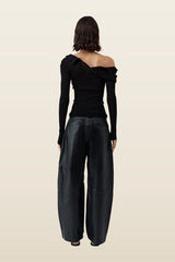 Leather Balloon Pants — model back