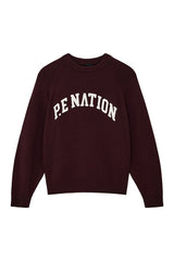 Legacy Knit Crew In Mahogany & Whisper — packshot