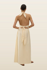 Lido Maxi Dress Butter Textured Gingham — model back