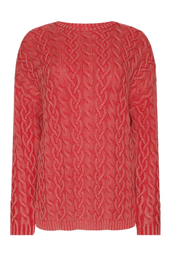 Lightweight Cable Sweater | Cayenne — packshot