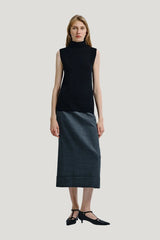 Lilou Sleeveless Turtleneck Top — model front