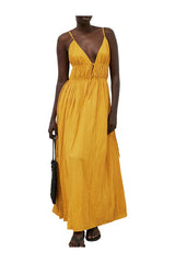 Linen Blend Crinkle Volume Strap Dress — packshot