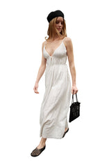 Linen Blend Crinkle Volume Strap Dress — packshot