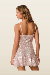 Liria Vanilla Blush Sequin Mini Dress — model back