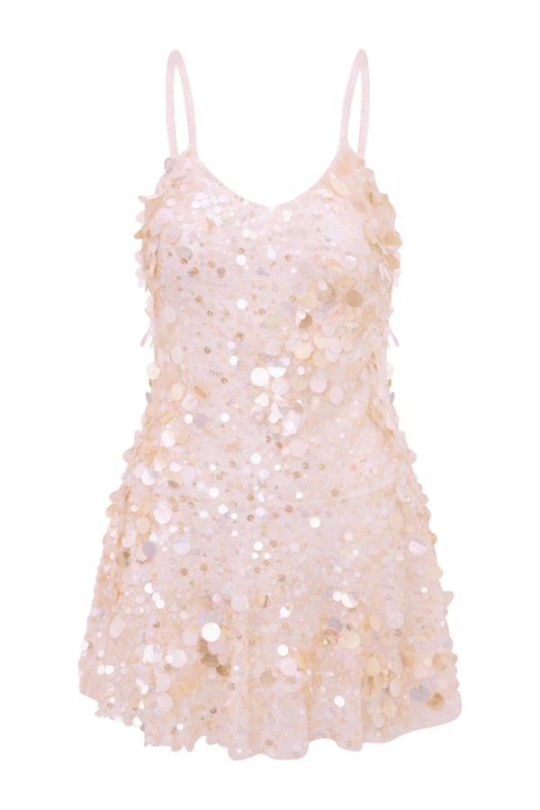 Liria Vanilla Blush Sequin Mini Dress — packshot