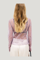 Long Sleeve Lace Top — model front
