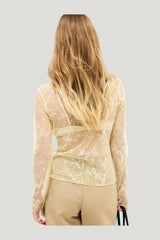 Long Sleeve Lace Top — model front