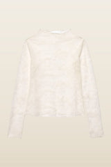 Long Sleeve Lace Top — model back