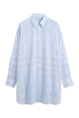 Long summer shirt sky/red — packshot