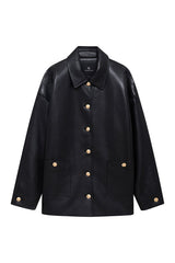 Luca Jacket - Black Recycled Leather — packshot