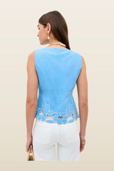 Lucca - Daisy Cutwork Embroidery — model back