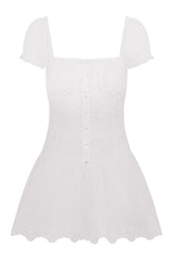 Lucien Cotton Embroidered Mini Dress - Optic — packshot