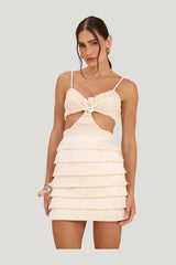 Lya Fringe Mini Dress — model front