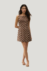 Lydie Mini Dress Cioccolato Dot — model front