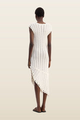 MALENA Ruffled crochet dress — model back