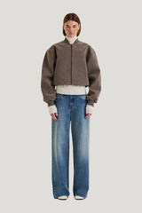 Mara Bomber - Suede Effect — model front