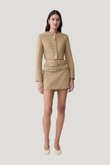 Marielle Button Up Cropped Jacket — model front