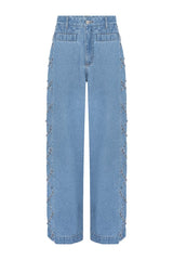 Marina Denim Embroidered Pants — packshot