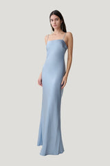 Martinne Chiffon Cape Maxi Dress - Arctic — model side