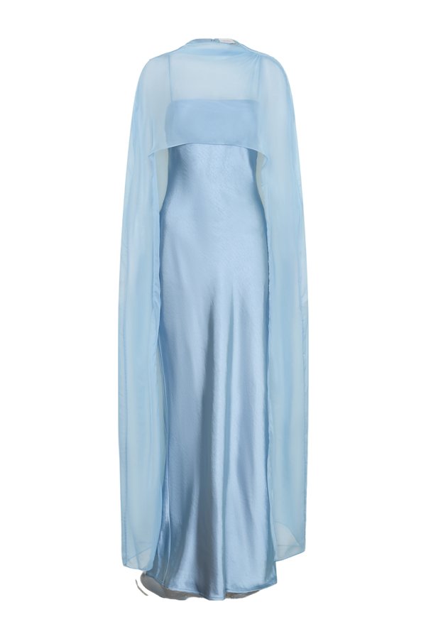 Martinne Chiffon Cape Maxi Dress - Arctic — packshot