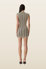 Meggie Striped Sleeveless Mini Dress — model back