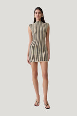 Meggie Striped Sleeveless Mini Dress — model front