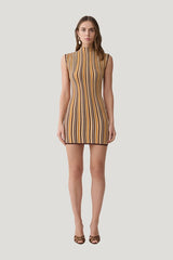 Meggie Striped Sleeveless Mini Dress — model front