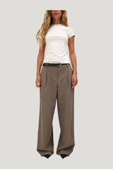 Wide Mid Waist Pants — model side