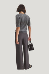Wide Mid Waist Pants — model side