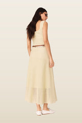 Rhinestone knit maxi dress — model back