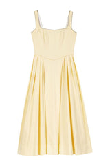 Flared rhinestone-trim midi dress — packshot