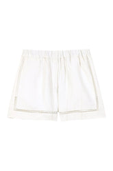 Embroidered linen blend shorts — packshot