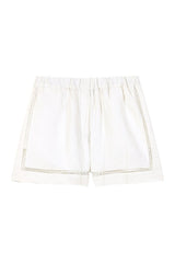 Embroidered linen blend shorts — packshot
